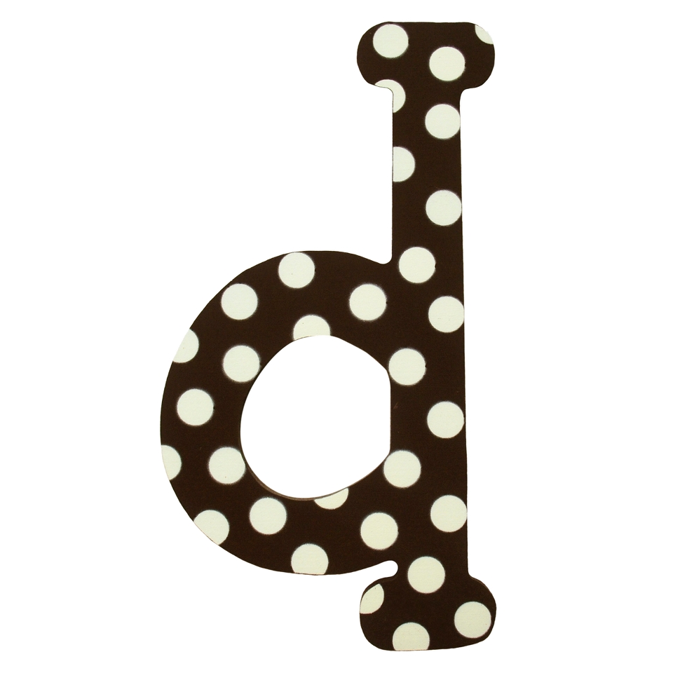 My Baby Sam Brown Polka Dot Letter   d