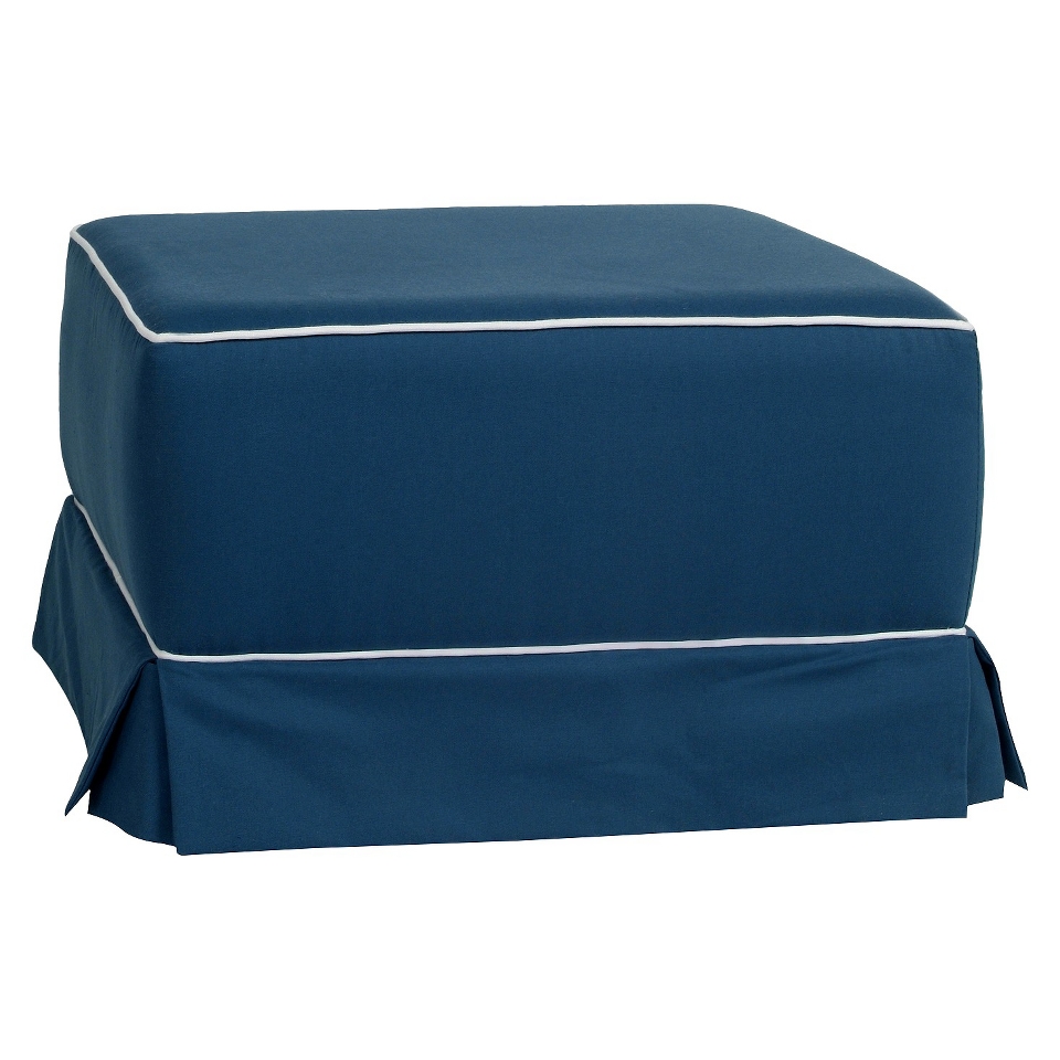 Glider Ottoman Crown Gliding Ottoman Navy/White by Little Castle