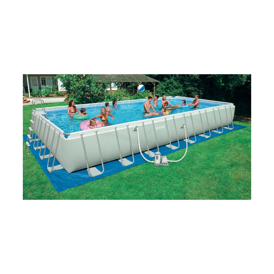   Site   Intex Rectangular Ultra Frame Pool Set   Gray (32x16x52