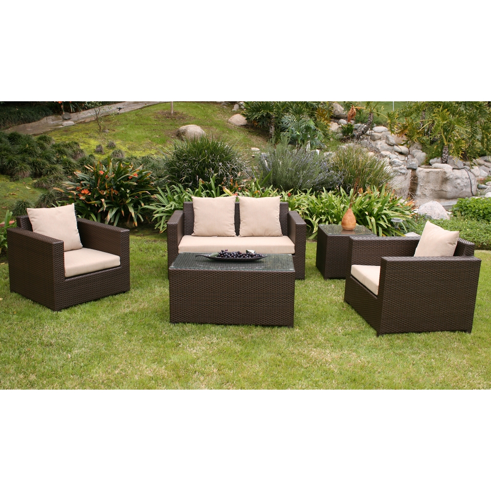 Khaki Metro II 5 Piece Patio Lounge Furniture Set