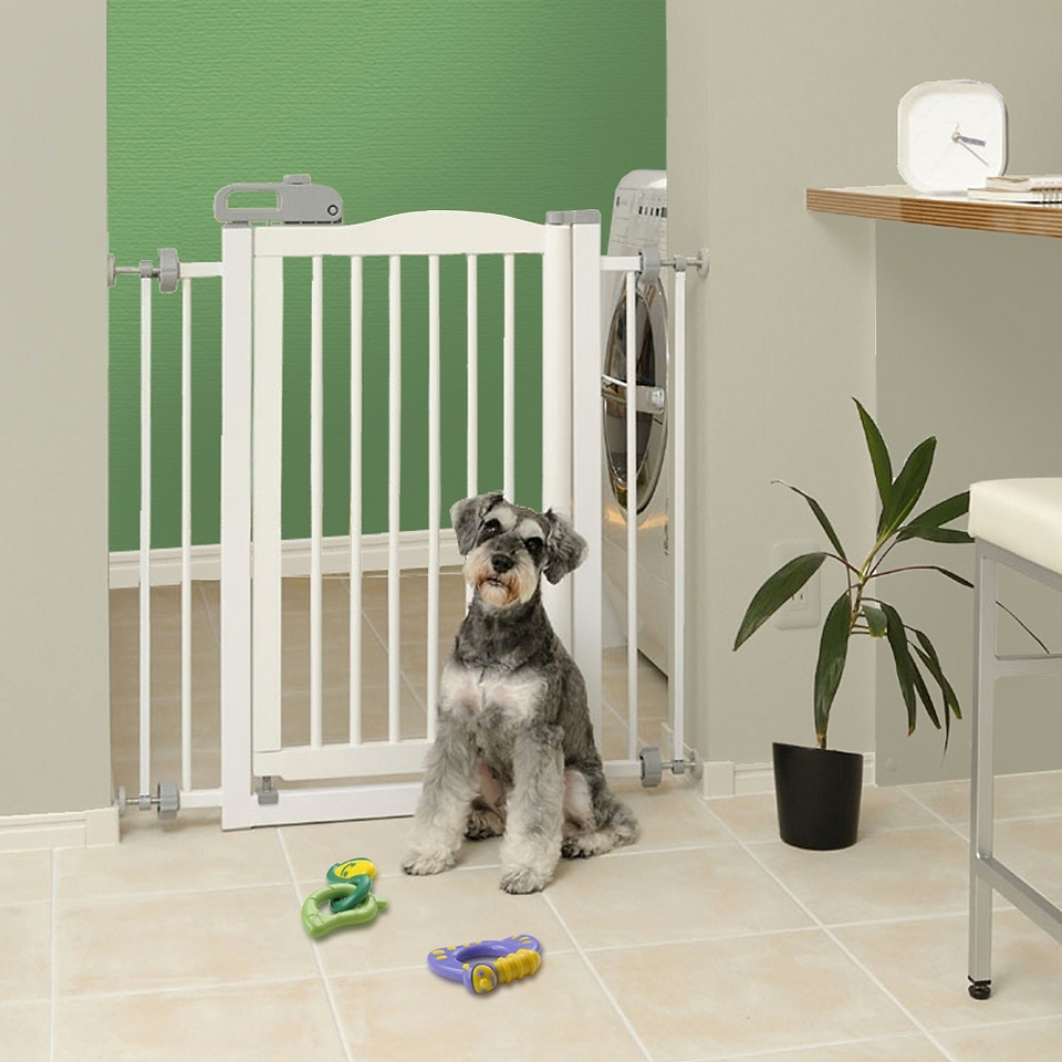 Richell One Touch Pet Gate   Origami White (Large)