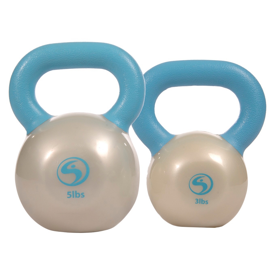 Kathy Smith Kettlebell Solution Workout Kit   Light Blue/ Pearl White