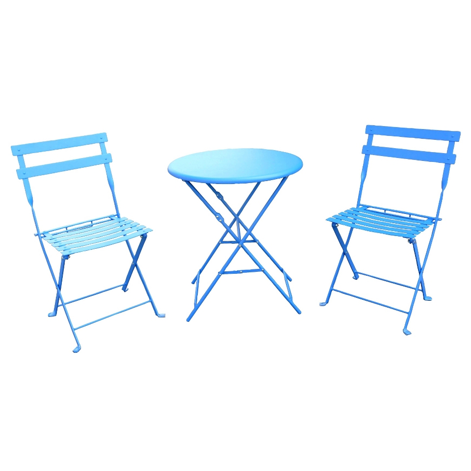 Target Mobile Site   Blue 3 Piece Folding Metal Bistro Furniture Set