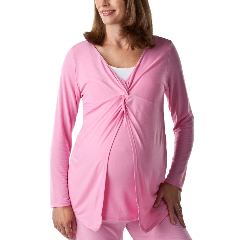 Eve Alexander Butterfly Tie Maternity/Nursing Top, S   Pink