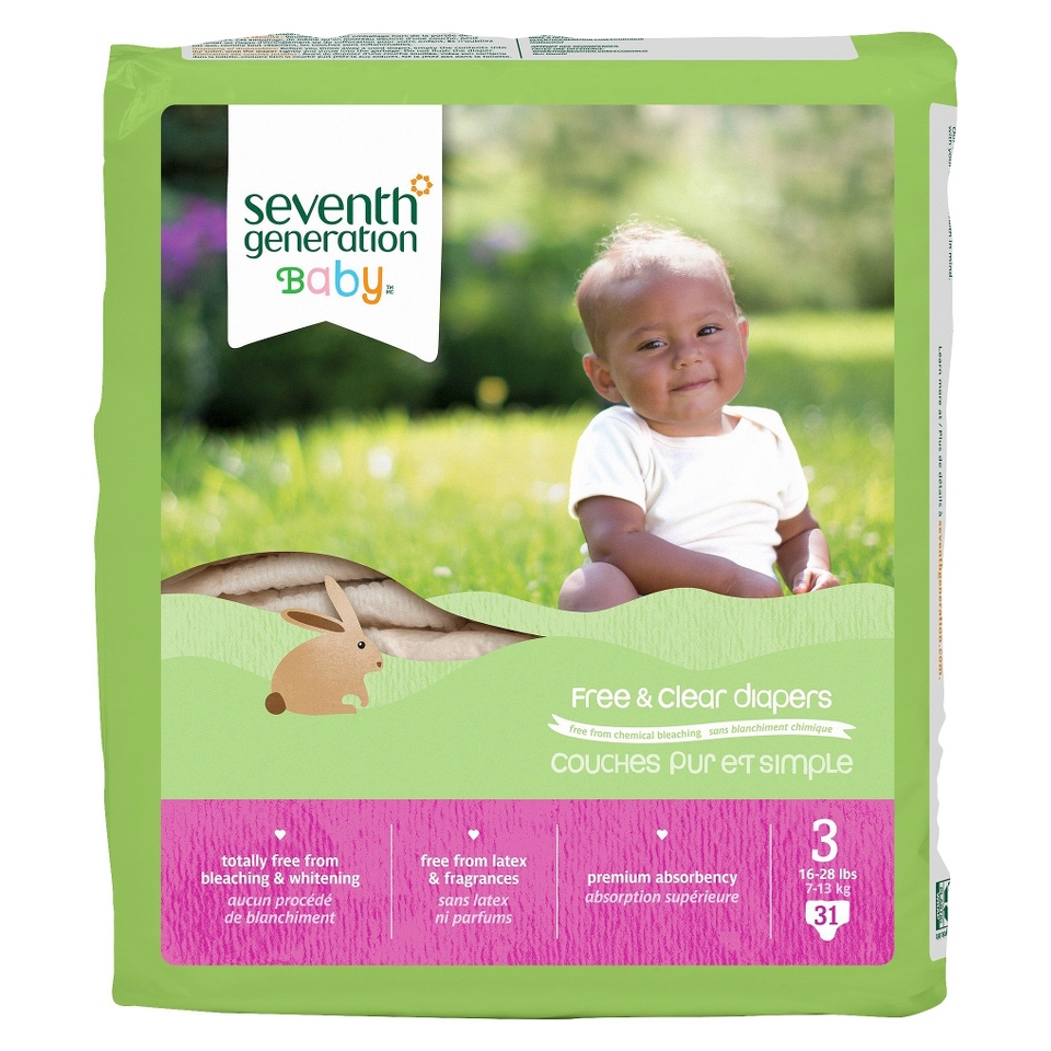 Seventh Generation Baby Diapers   Size 3 (124 Count)