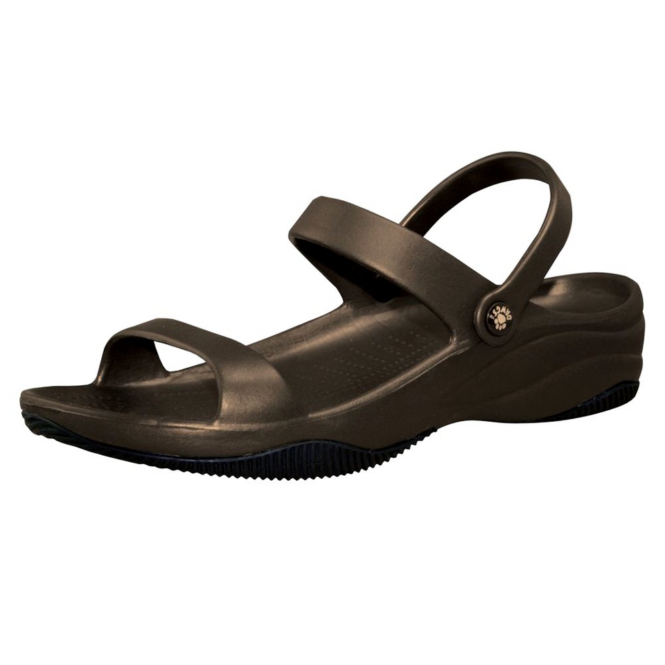 USADawgs Dark Brown / Black Premium Womens 3 Strap Sandal   11