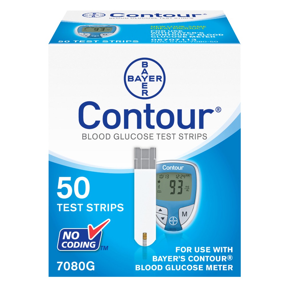 Bayer Contour Blood Glucose Test Strips   50 test strips exp. 8/13 