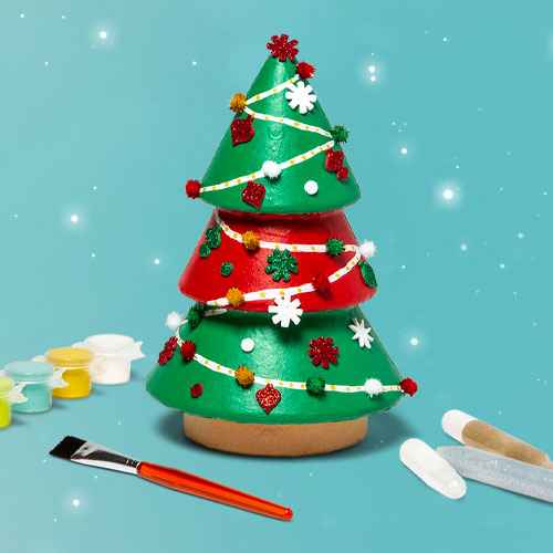 Create-Your-Own Paper Mache Christmas Tree Kit - Mondo Llama™