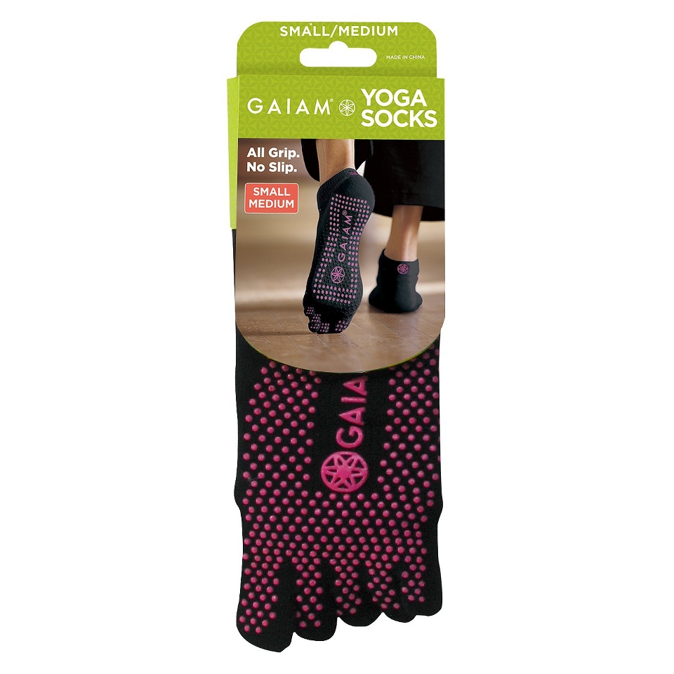 Gaiam Black All Grip Yoga Socks   S/M