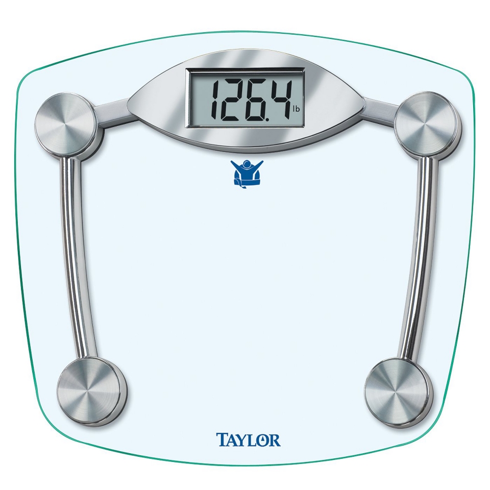 Taylor Biggest Loser Glass Digital Scale   Silver (11.2 x 12.5)