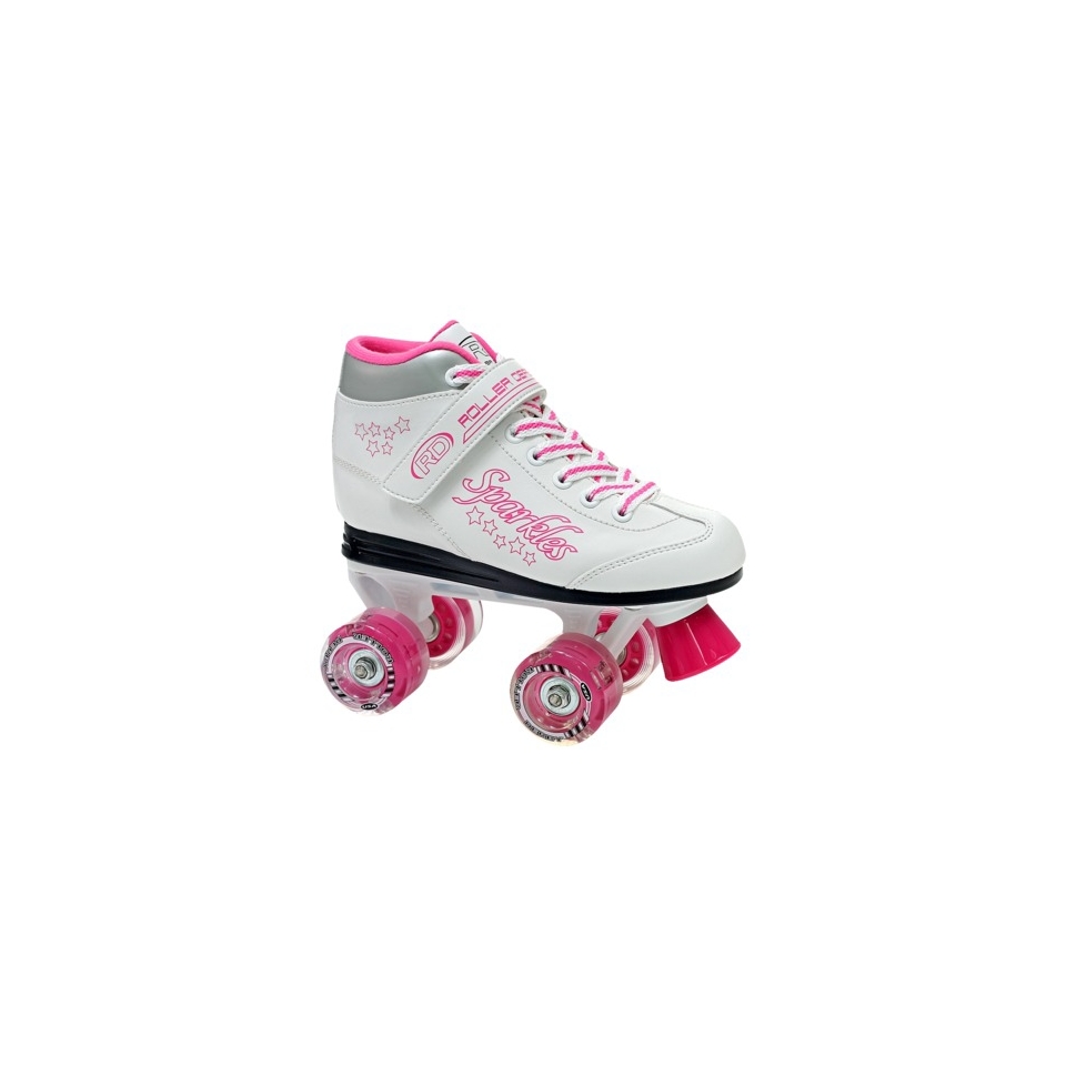 Lake Placid White/Pink Sparkles Girls Lighted Wheel Skate   5.0