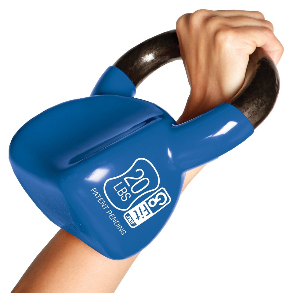 Contoured Kettlebell with Training DVD   Blue (20 lbs)