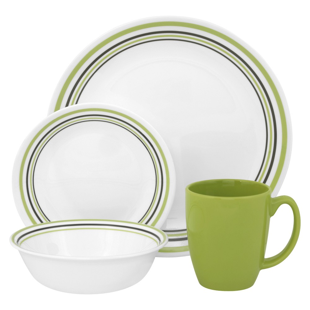 Corelle Livingware 16pc Dinnerware Set Garden Sketch Bands