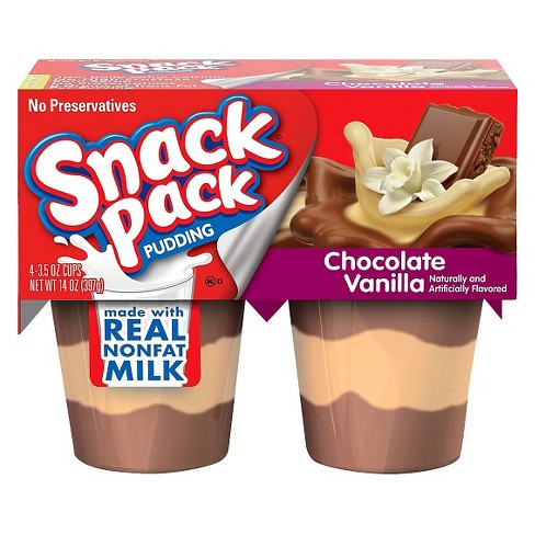 Hunts Snack Pack Chocolate & Vanilla - 3.5oz 4pk : Target