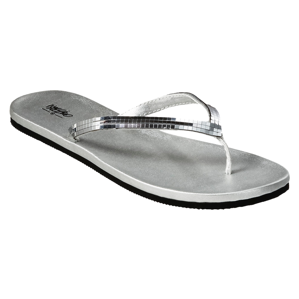 Womens Mossimo Gemma Mirrored Flip Flops   Silver 7