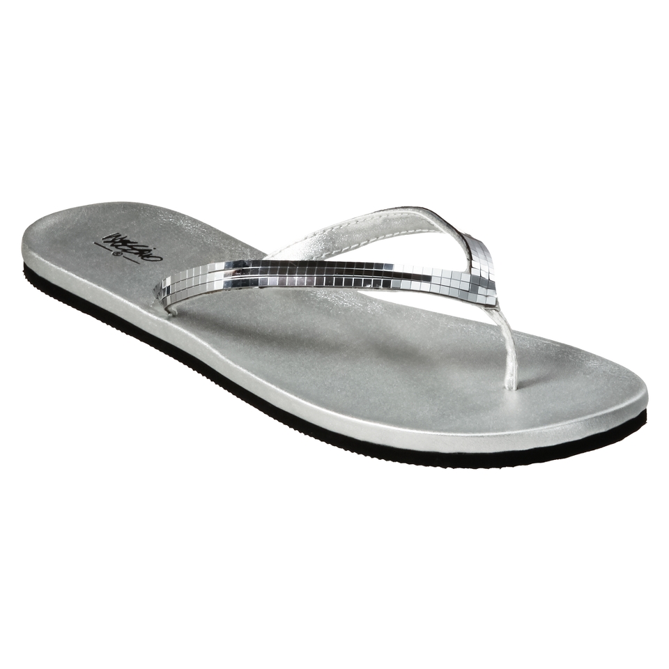 Womens Mossimo Gemma Mirrored Flip Flops   Silver 5.0   6.0