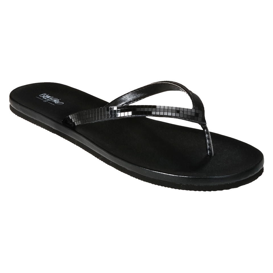 Womens Mossimo Gemma Mirrored Flip Flops   Black 10