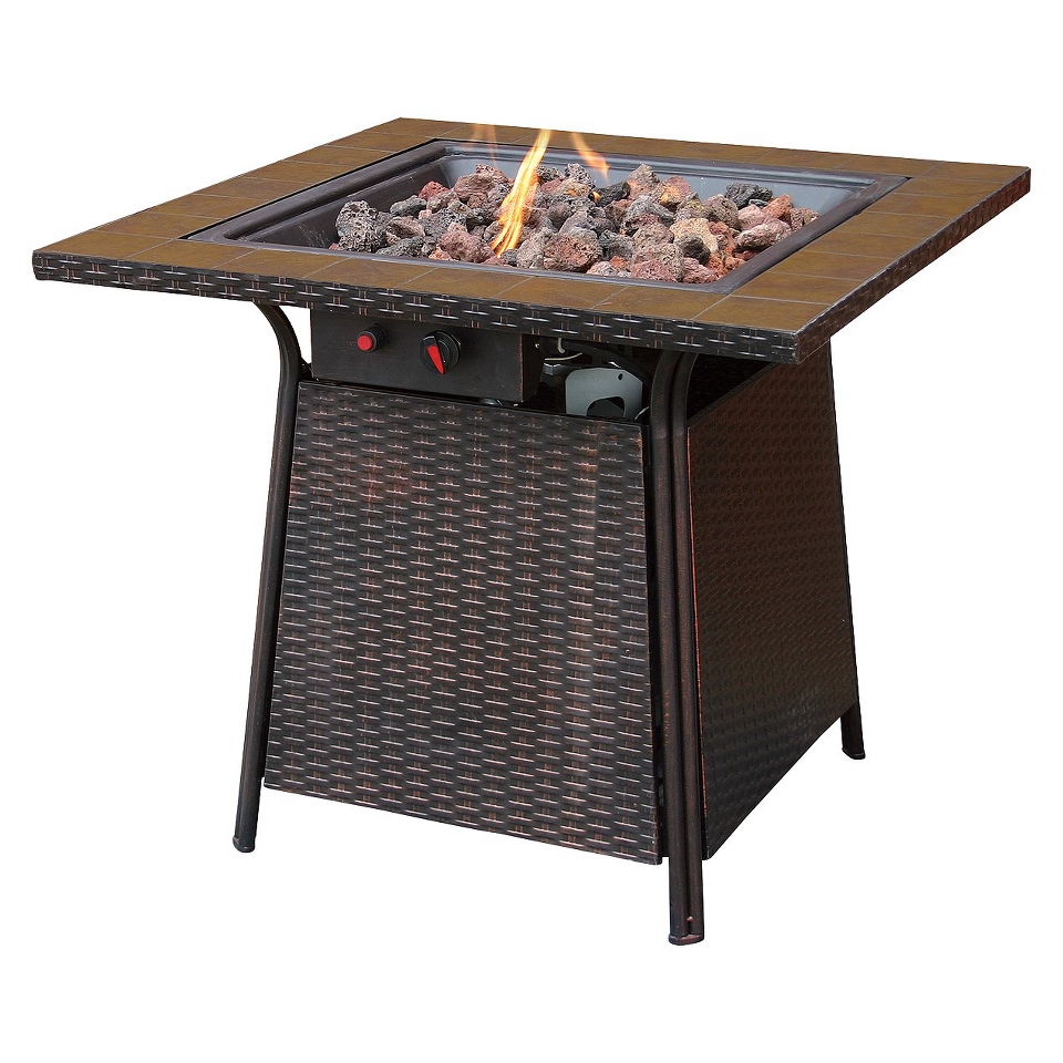 Propane Fire Pit with Square Ceramic Tiles   32