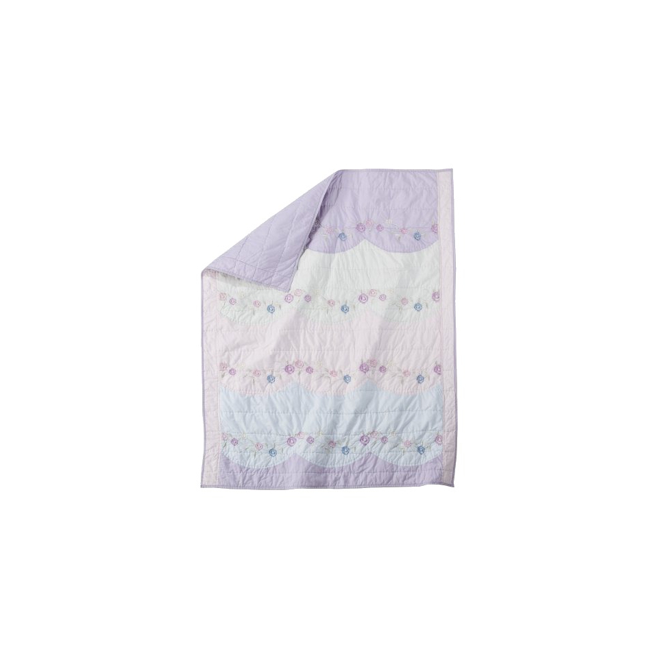   Shabby Chic® Baby Scallop Rose Quilt   Soft Purple, Pink and Green