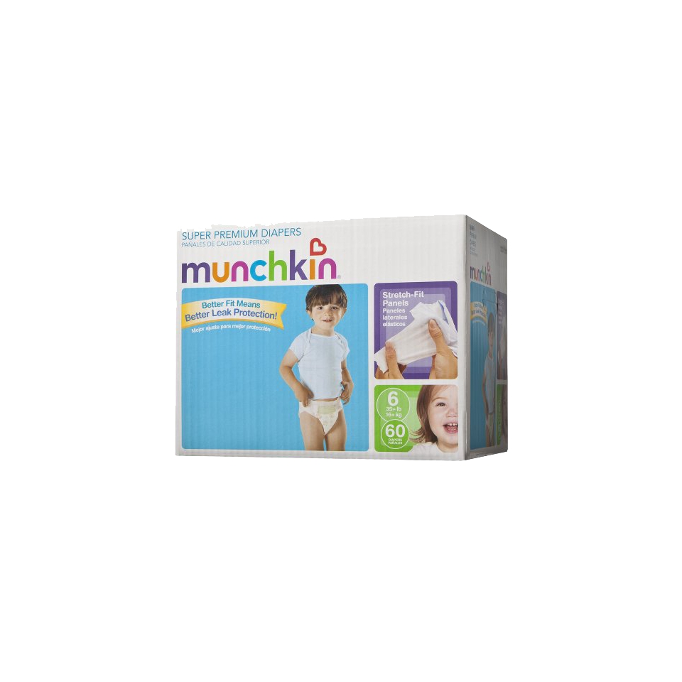 Munchkin Super Premium Diapers Box Pack   Size 6 (60 Count)