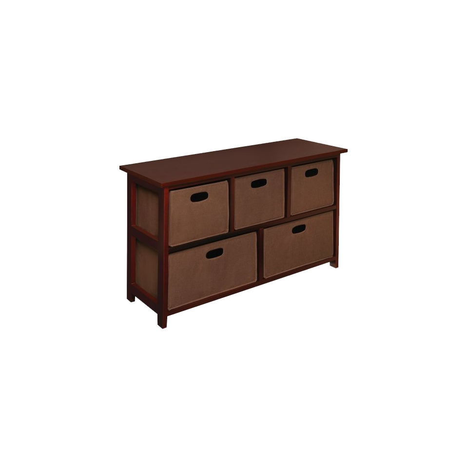 Storage Bin Unit Badger Basket 5 Basket Storage Unit with Folding Baskets  