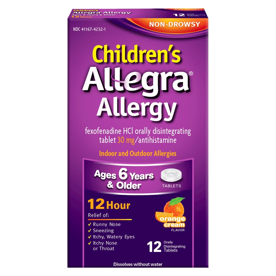 Allegra Childrens 12 Hour Orally Disintegrating Tablets Orange Cr�me, 12 Count