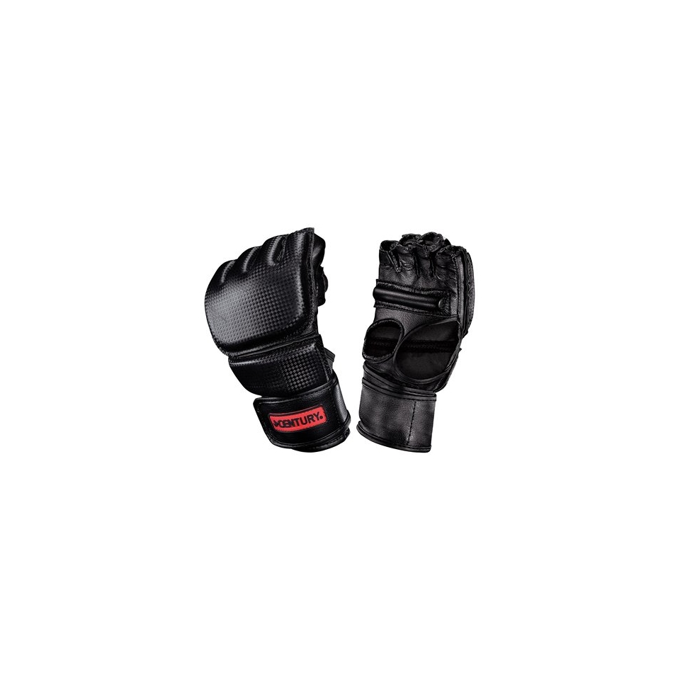 Mens Open Palm Boxing Gloves with Clinch Strap   Black/Red (Large/ X Large)