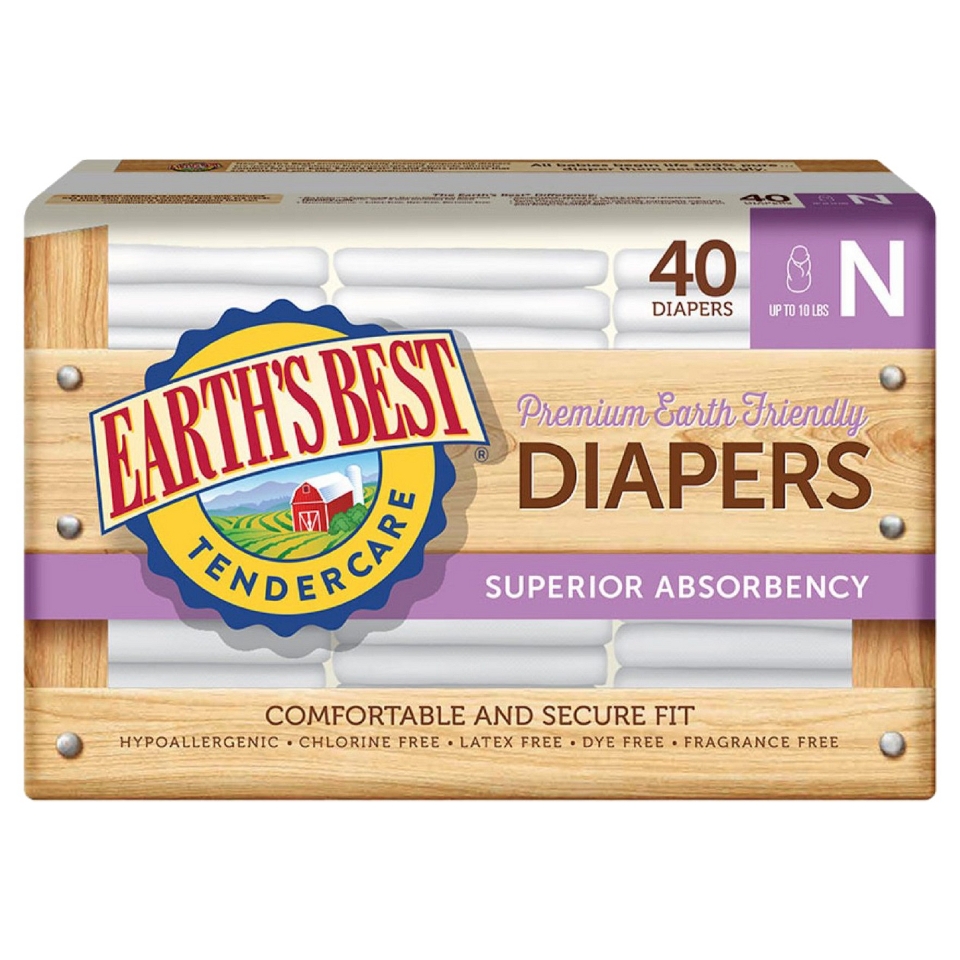 Earths Best Tender Care Diapers Case Size Newborn (160 Count)