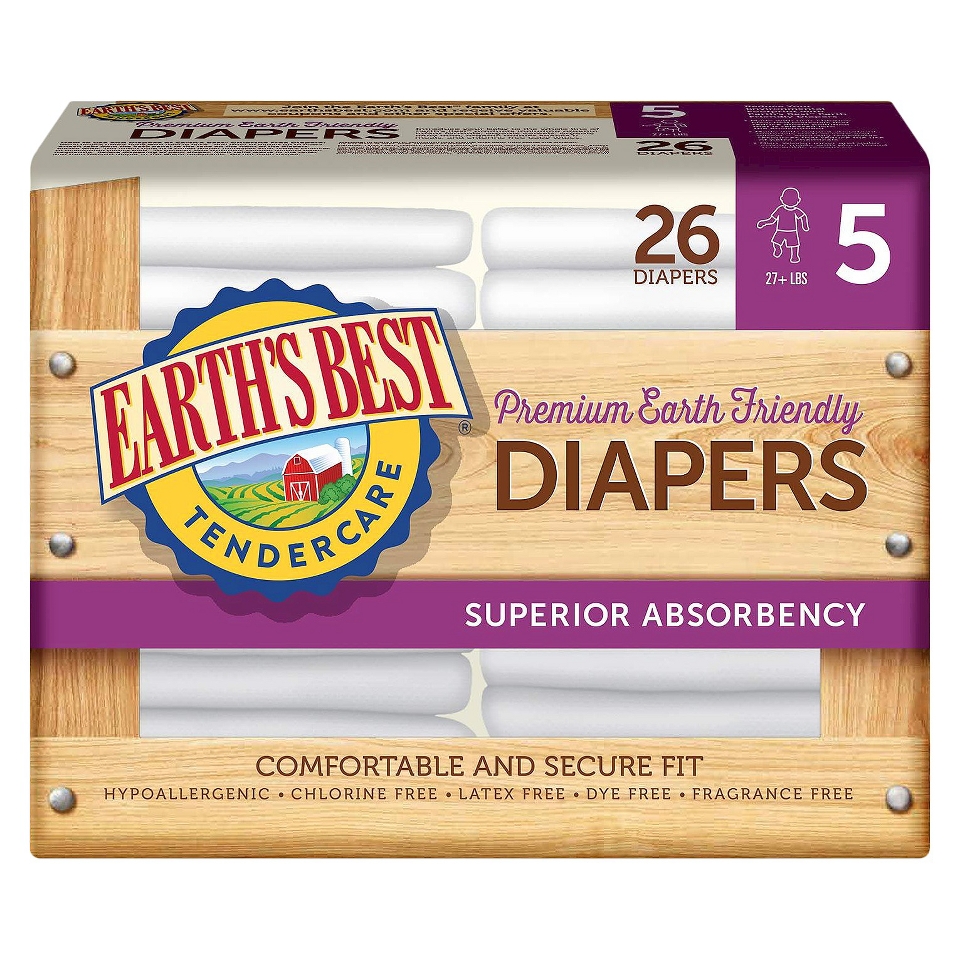 Earths Best Tender Care Diapers   Size 5 (104 Count)