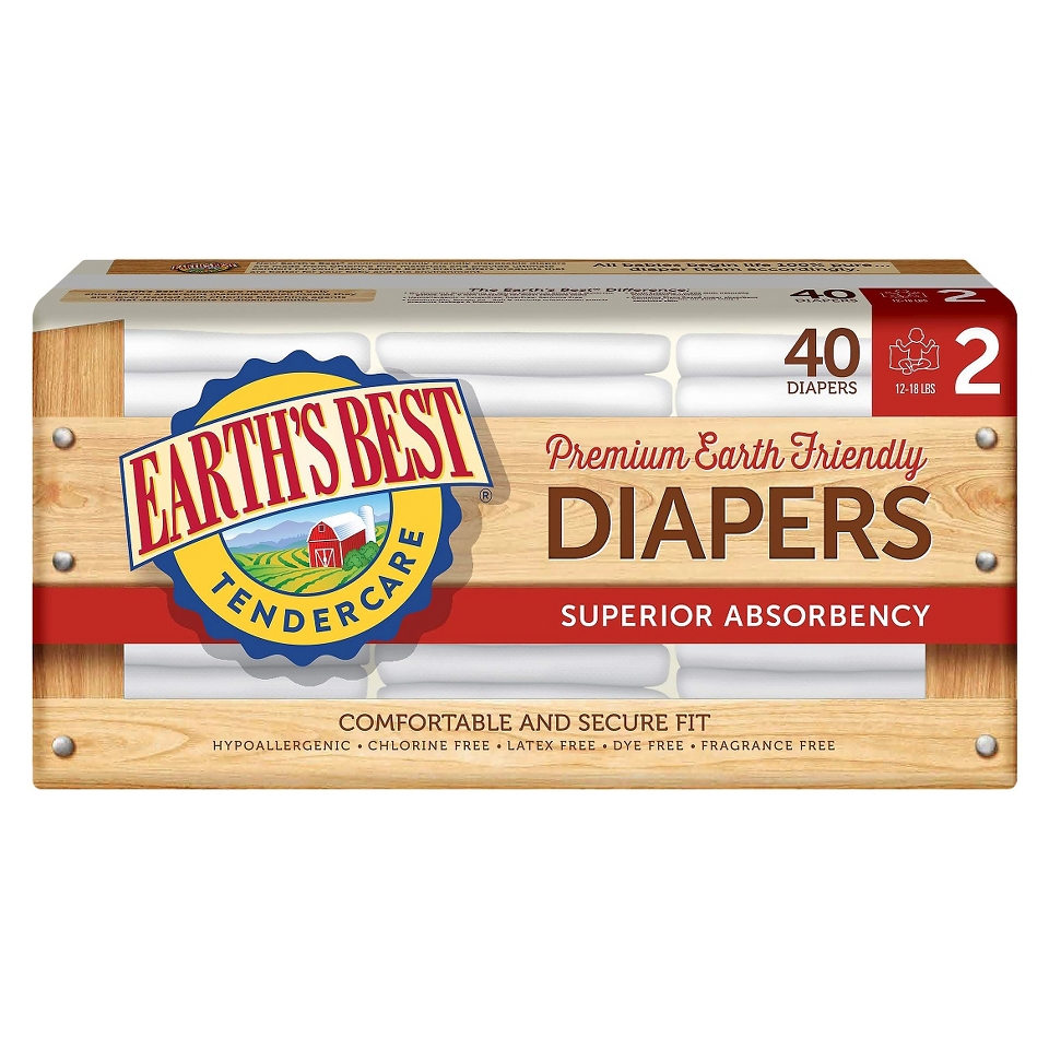 Earths Best Tender Care Diapers   Size 2 (160 Count)