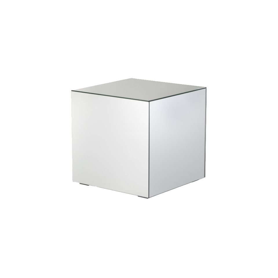 Accent Table Mirrored Cube Living Room Accent Side/End Table