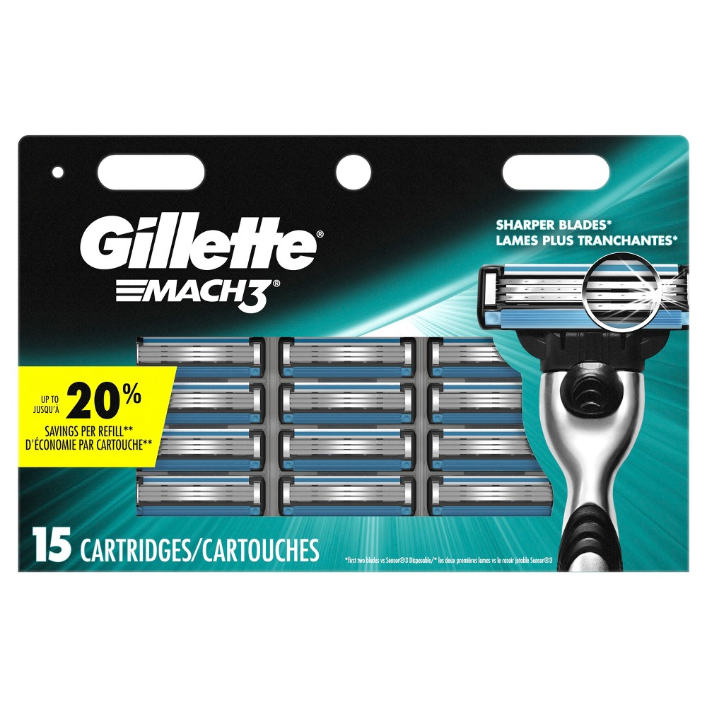 Gillette Mach3 Mens Razor Blade Refills - 15ct