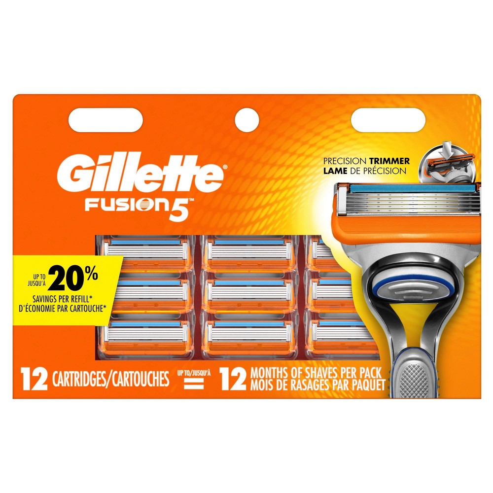 Gillette Fusion5 Mens Razor Blade Refills - 12ct