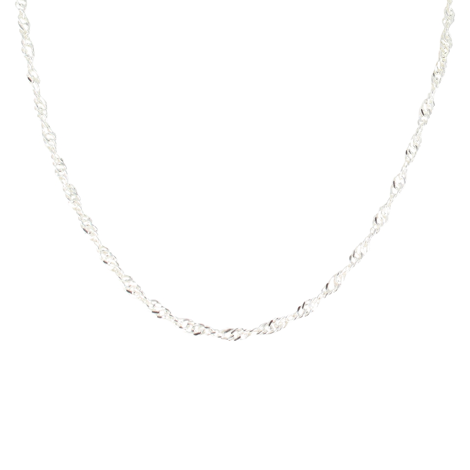 Silver 16 Singapore Chain Necklace