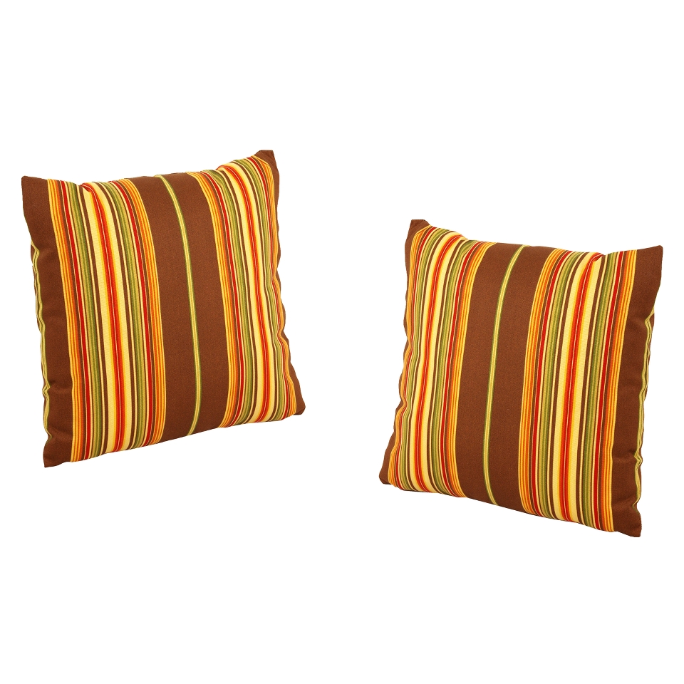 Honeylane 2 Piece Outdoor Toss Pillow   Beige/Brown 18