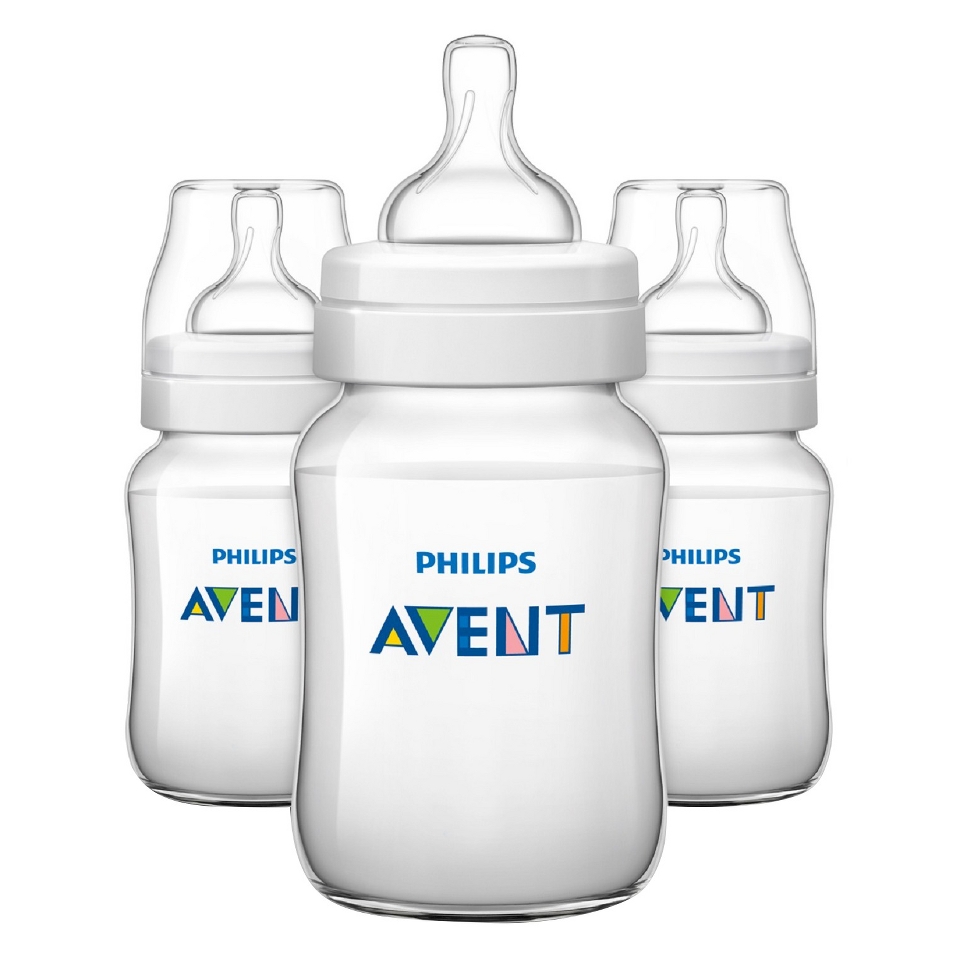 Philips Avent BPA Free Classic 9 Ounce Polypropylene Bottles, 3 Pack