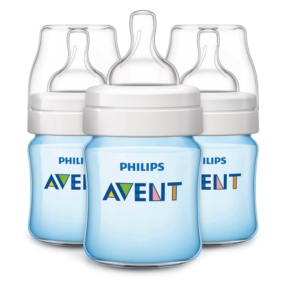 Philips Avent BPA Free Classic 9 Ounce Polypropylene Bottles, Blue, 3 Pack