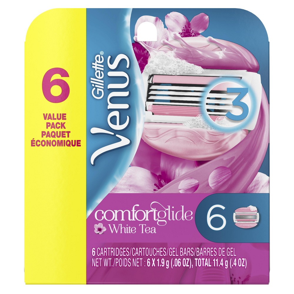 Venus Spa Womens White Tea Scented Razor Refills - 6ct