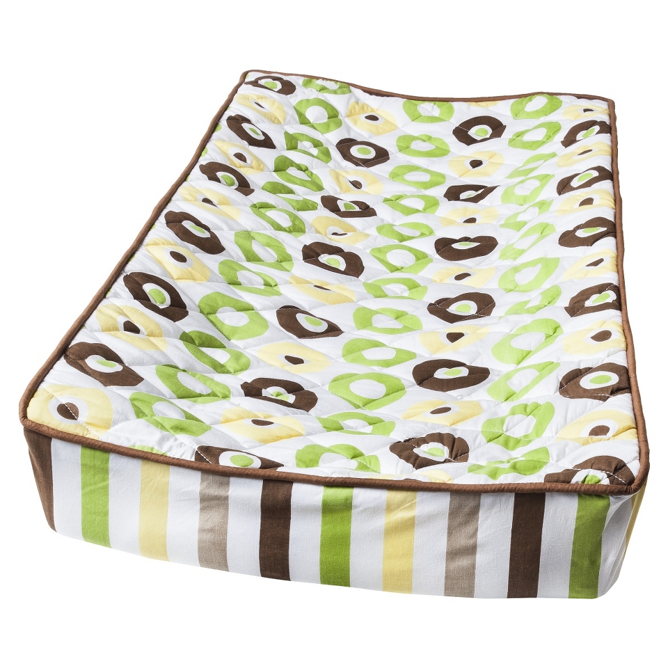 Green/Yellow/Chocolate Mod Dots/Stripes changing pad cover