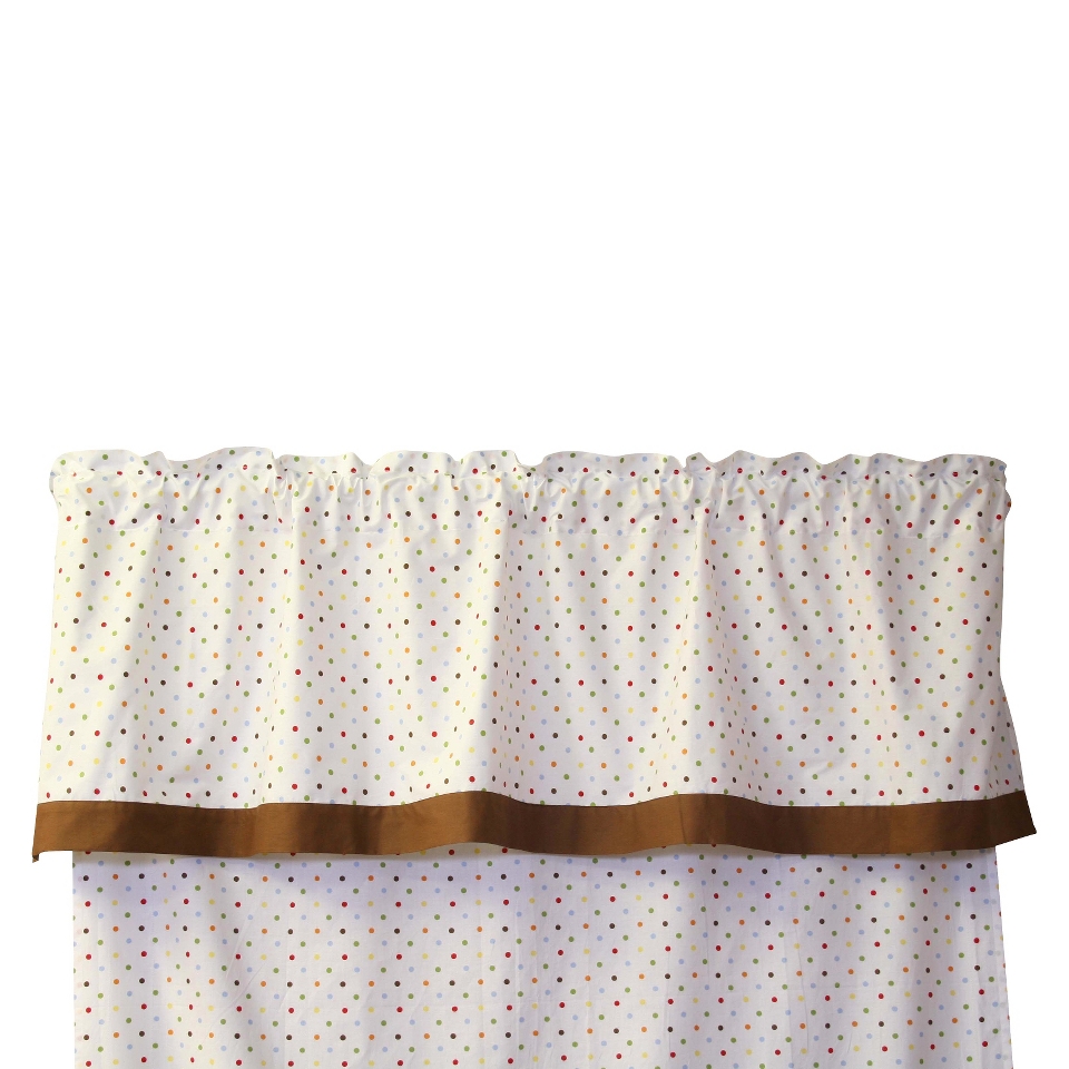 Bacati Multi with chocolate Baby & Me Valance