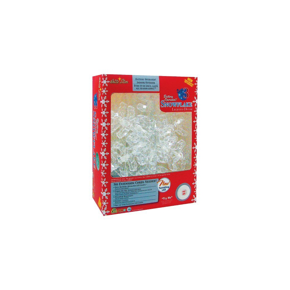 Battery Operated Snowflakes   White (16)
