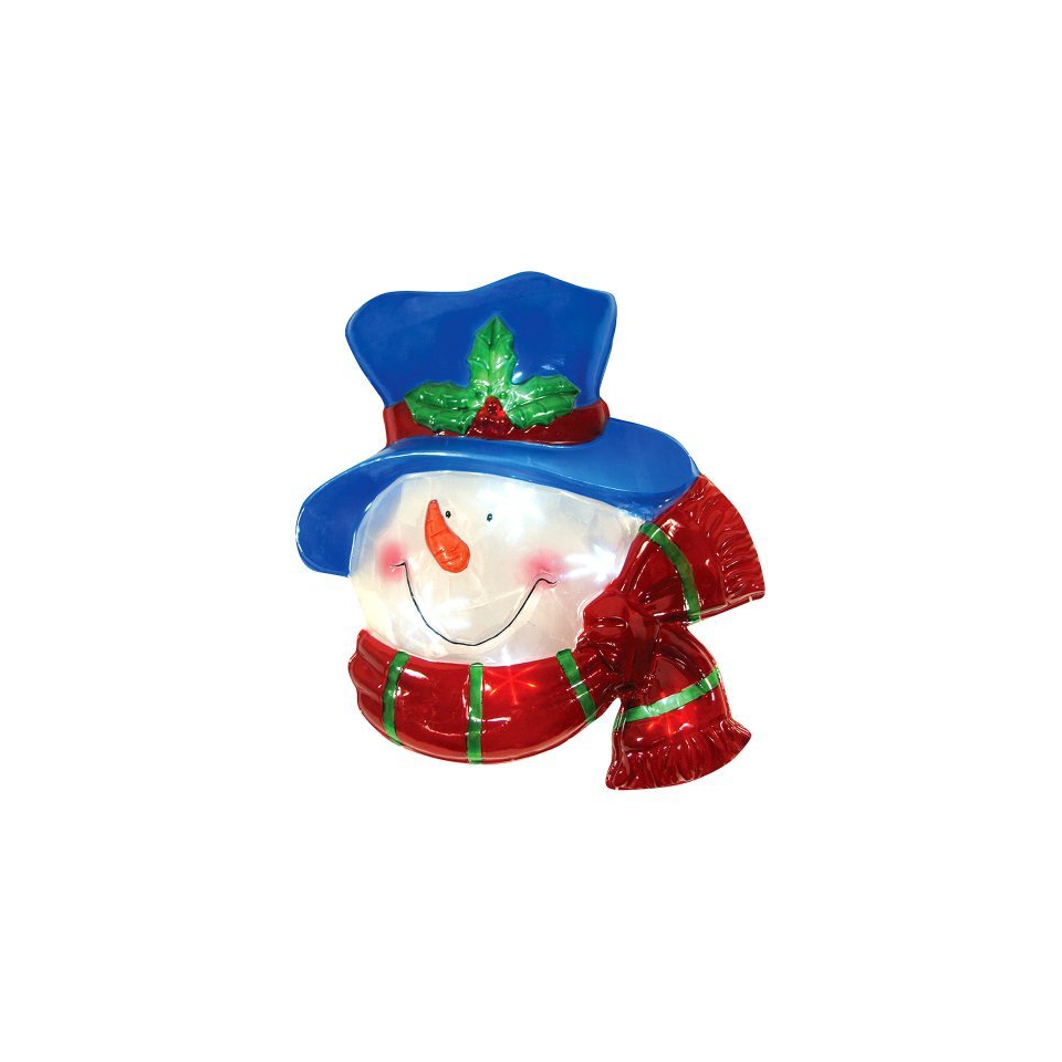 Battery Operated Icy Window Decor Snowman   Multicolor (13.75)