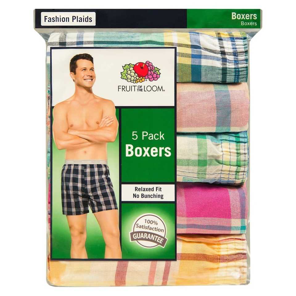 Fruit of the Loom Mens Boxers 5 Pack   Heather M