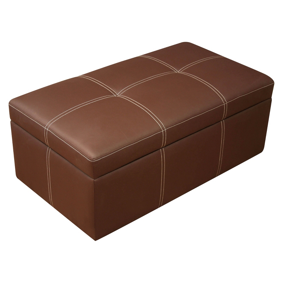 Storage Ottoman Large Rectangular Ottoman   Coffee Brown