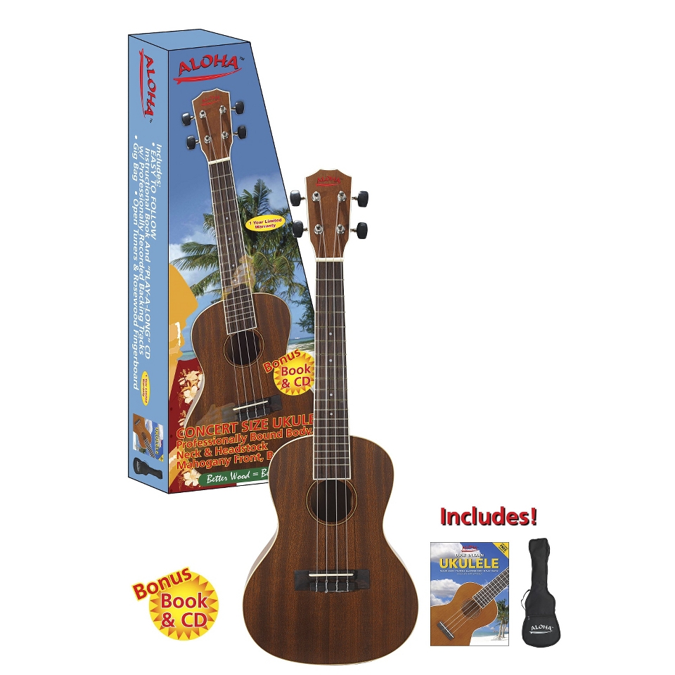 Spectrum Concert Ukulele Pack   Brown (AIL 212C)