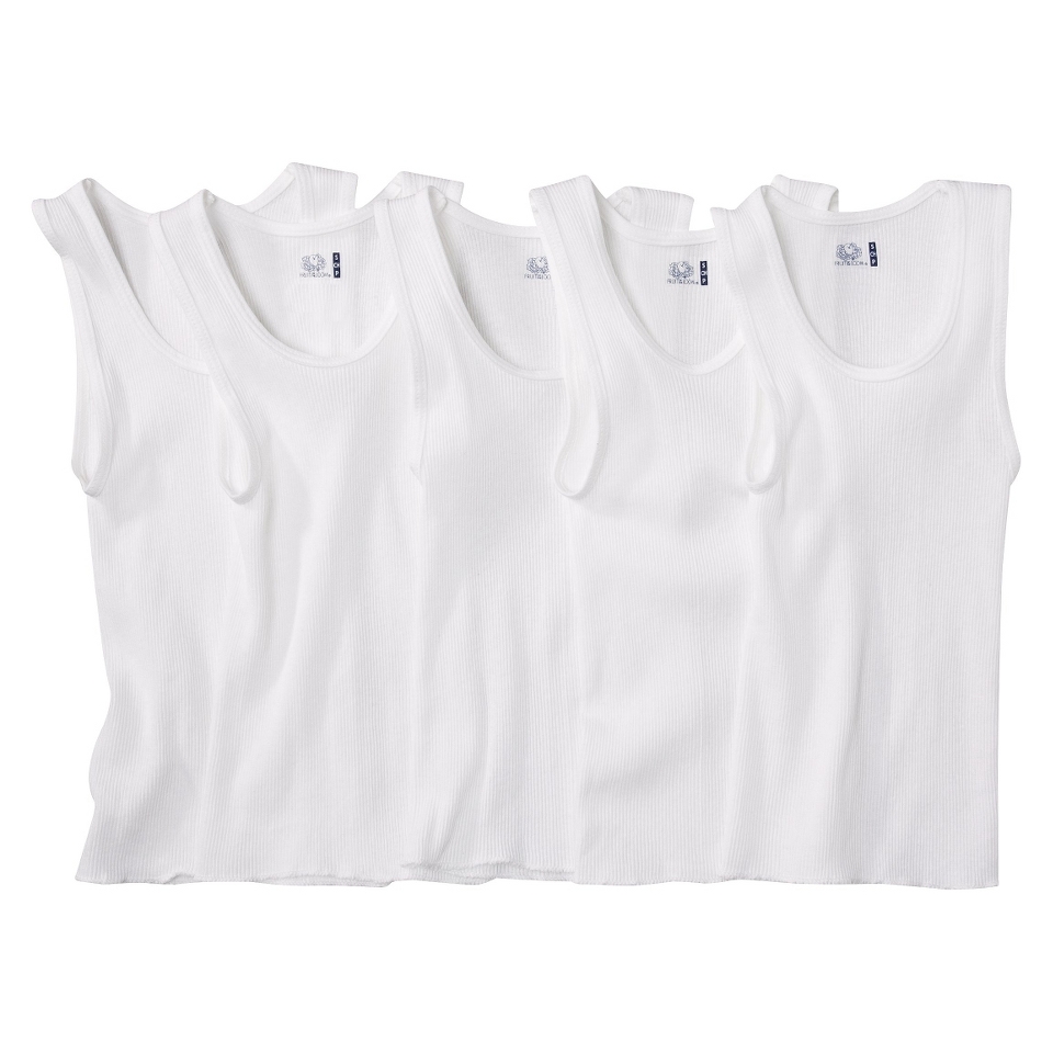 Fruit Of The Loom Boys 5 pack A Shirt Tanks   White S