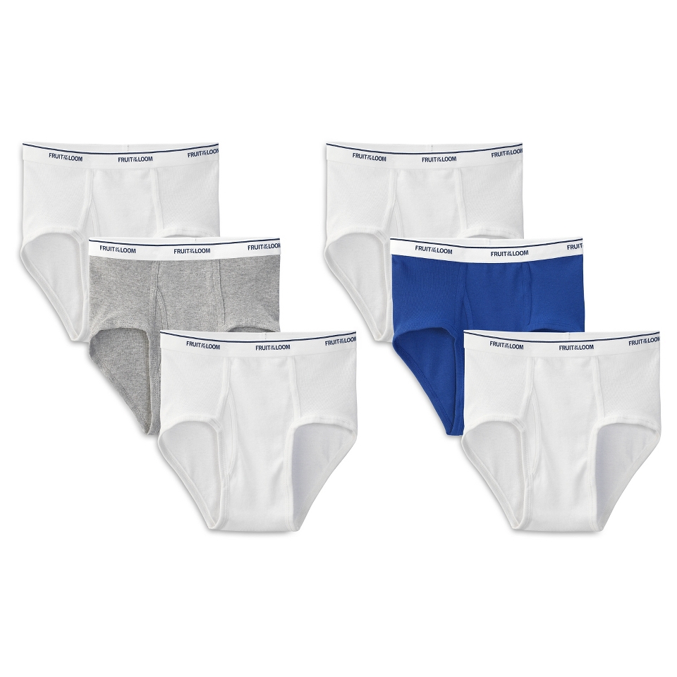 Fruit Of The Loom Boys 6 pack Briefs   White M