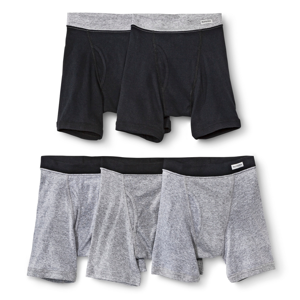Fruit Of The Loom Boys 5 pack Boxer Briefs   Black/Gray M