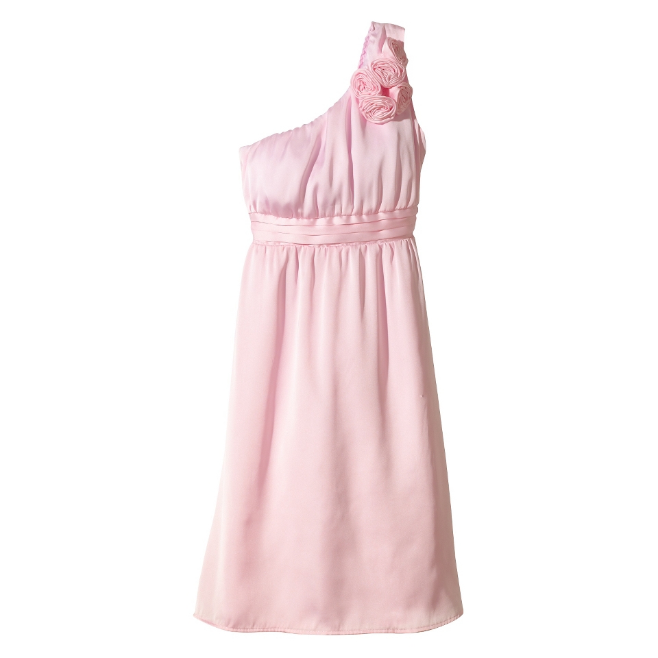  Site   Womens One Shoulder Rosette Chiffon Dress   Assorted Colors