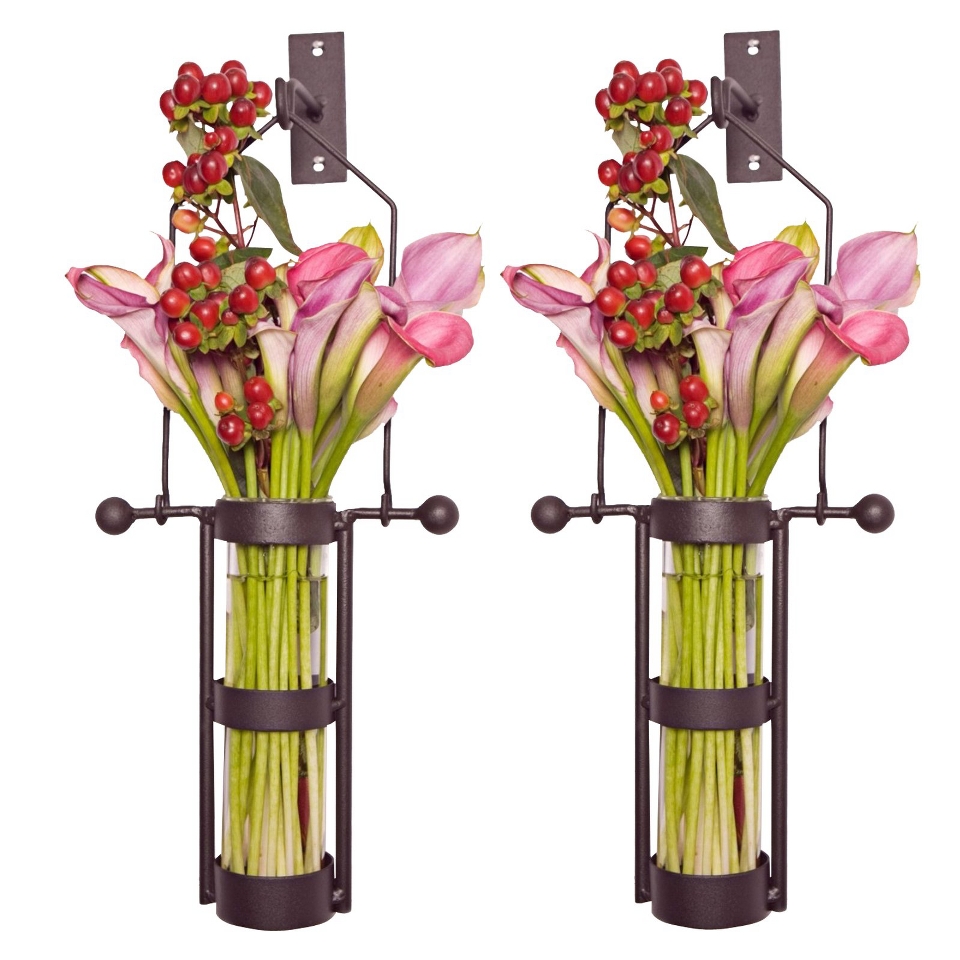 Set of 2 Wall Cylinder Vases